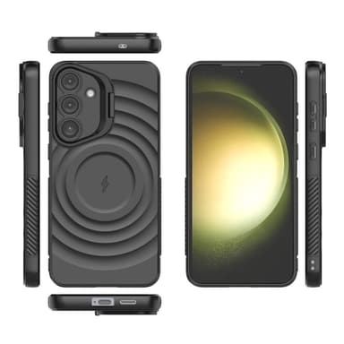 SKALO Samsung S25+ Ripple Texture Skal - Svart