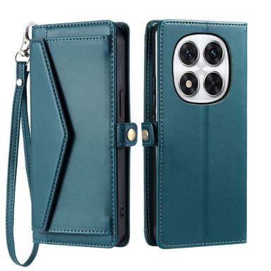 SKALO Xiaomi Redmi Note 14 Pro 5G PU-Läder Envelope Plånboksfodral - Grön