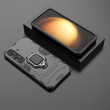 SKALO Samsung S25 Armor Metallring Skal - Svart