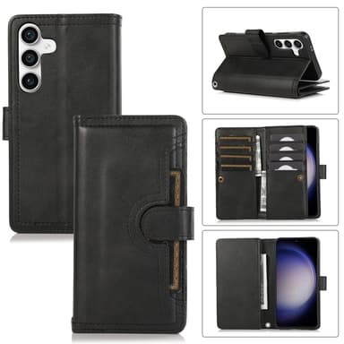 SKALO Samsung S25+ Big Wallet Plånboksfodral - Svart