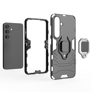 SKALO Samsung S25 Armor Metallring Skal - Svart