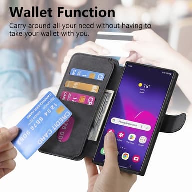 SKALO Samsung S25 Ultra CASENEO MW-03 Plånboksfodral - Svart