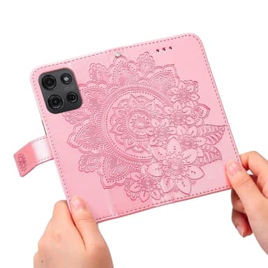 SKALO Motorola Moto G75 5G Mandala Plånboksfodral - Rosa