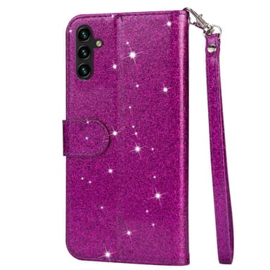 SKALO Samsung S25+ Glitter Dragkedja Plånboksfodral - Lila