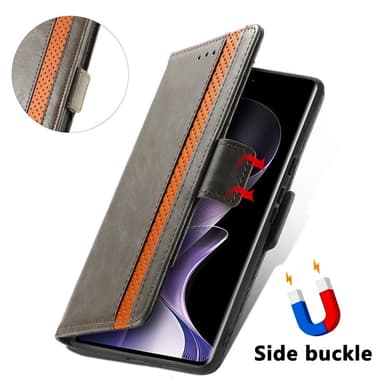 SKALO Xiaomi Redmi Note 14 Pro+ 5G CASENEO 002 Premium Plånboksfodral - Svart