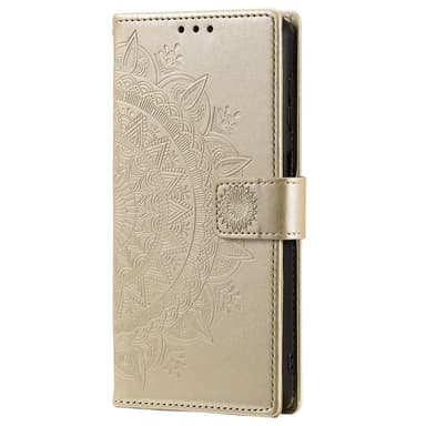 SKALO Samsung S25 Mandala Plånboksfodral - Guld