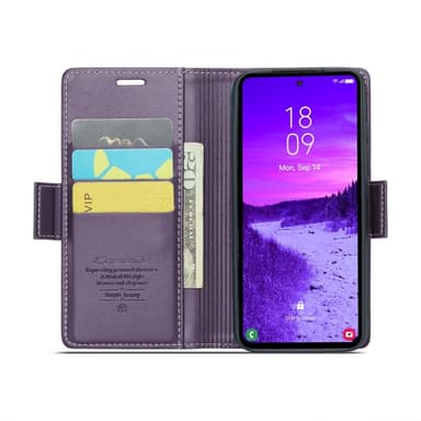 CaseMe Samsung S25 023 Series PU-Läder Plånboksfodral - Lila