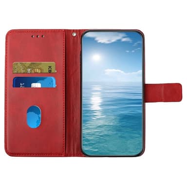 SKALO Xiaomi Redmi Note 14 5G PU-Läder Plånboksfodral - Röd