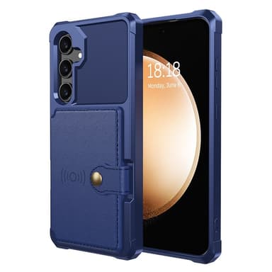 SKALO Samsung S25 Stötåligt Skal med Plånbok - Blå