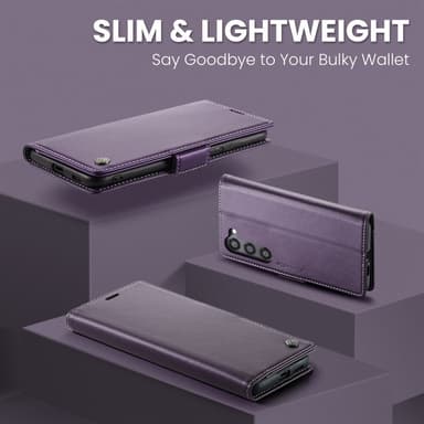 CaseMe Samsung S25 023 Series PU-Läder Plånboksfodral - Lila