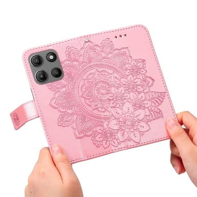 SKALO Motorola Moto G15 4G Mandala Plånboksfodral - Rosa
