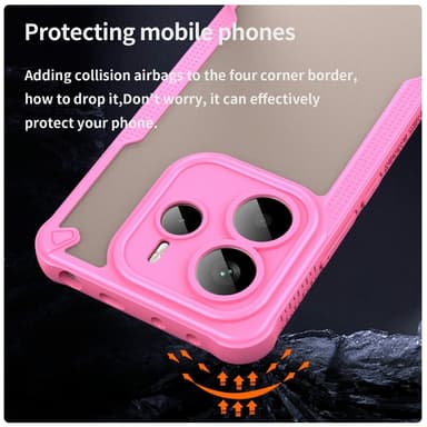 SKALO Xiaomi Redmi Note 14 5G Armor Hybrid Frosted Skal - Rosa