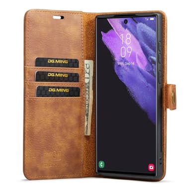 DG MING Samsung S25 Ultra 2-i-1 Magnet Plånboksfodral - Brun