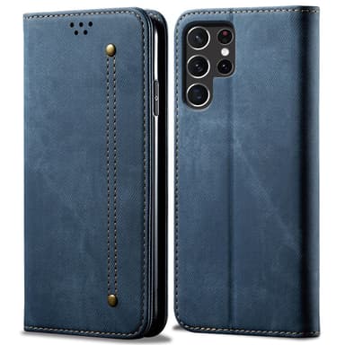 SKALO Samsung S25 Ultra Jeans Plånboksfodral - Blå