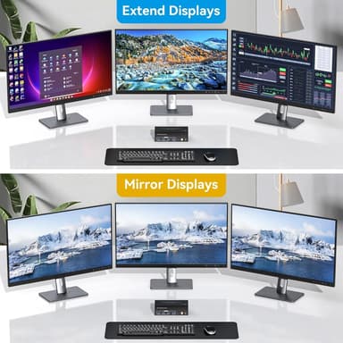 NÖRDIC DisplayPort 1.4 KVM-switch 2 datorer 3 skärmar 8K60Hz 4K144Hz tripplaskärmar 4 USB 3.0 för 2 PC att dela 3 skärmar