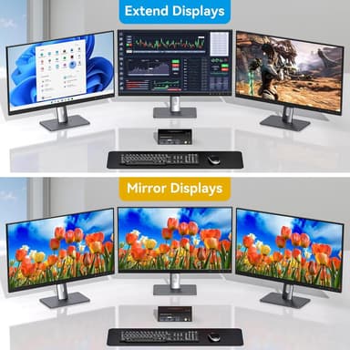 NÖRDIC HDMI 2.1 KVM-switch 2 datorer 3 skärmar 8K60Hz 4K144Hz Trippel skärm 4 USB 3.0 för 2 PC dela 3 skärmar