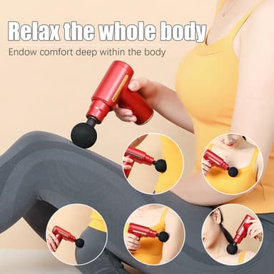 Massagepistol med 4 massagehuvuden 6 växlar