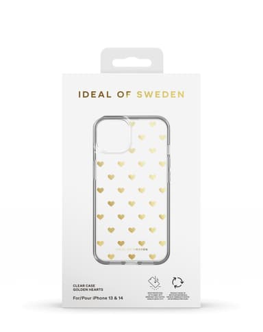 Clear Case iPhone 13 / 14 Golden Hearts
