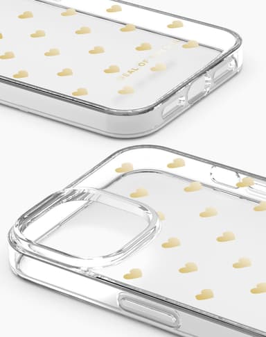 Clear Case iPhone 13 / 14 Golden Hearts