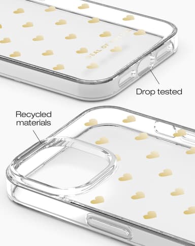 Clear Case iPhone 13 / 14 Golden Hearts