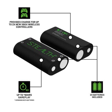 Stealth SX-C10 X Twin Rechargeable Battery Packs for XBOX - Black