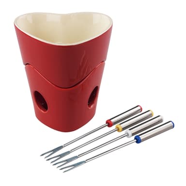 Tala Choklad fondue set Hjärta - Röd