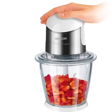 SENCOR Minihackare på 1,5L med glasbehållare.