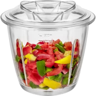 SENCOR Minihackare på 1,5L med glasbehållare.