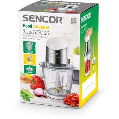 SENCOR Minihackare på 1,5L med glasbehållare.