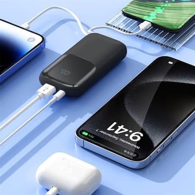 Mini powerbank 10000mAh med snabbladdning och hög kapacitet