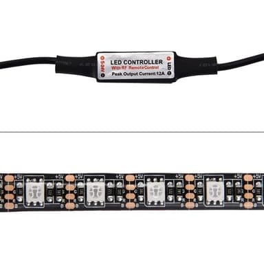 TV-belysning / LED-slinga med fjärr - 12W 60 LEDs SMD 5050 RGB 1x1m