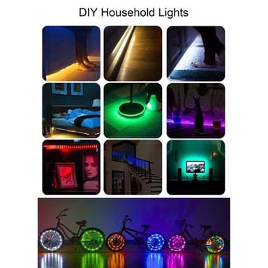 TV-belysning / LED-slinga med fjärr - 12W 60 LEDs SMD 5050 RGB 1x1m
