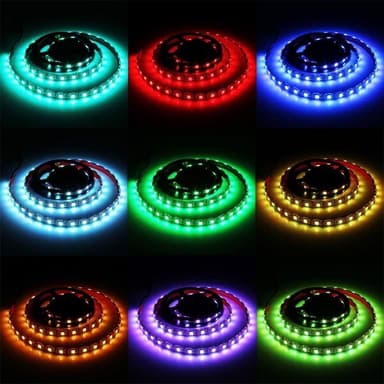 TV-belysning / LED-slinga med fjärr - 12W 60 LEDs SMD 5050 RGB 1x1m