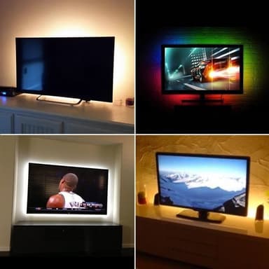 TV-belysning / LED-slinga med fjärr - 12W 60 LEDs SMD 5050 RGB 1x1m