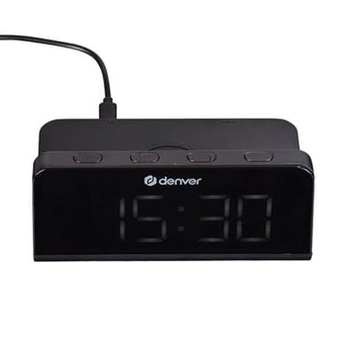 Denver väckarklocka ECQ-103MK2 med trådlös laddning och LED-display