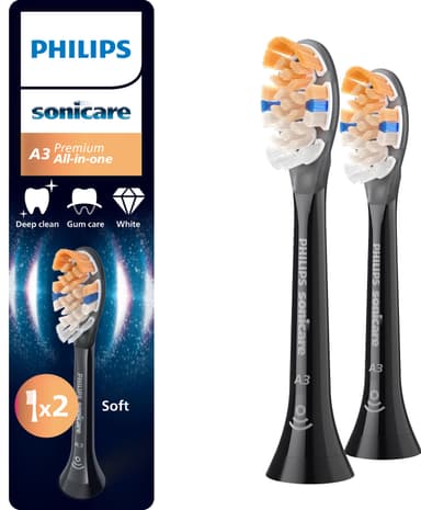 Philips Sonicare A3 Premium tandborsthuvud HX9092/88 (svart)