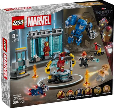 LEGO Marvel Iron Mans labb rustningarnas sal 76315
