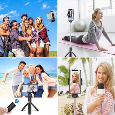 Trådlös Selfiestick Tripod L02S - Svart