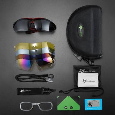 Rockbros photochromic UV400 Cykelglasögon - Svart/Röd