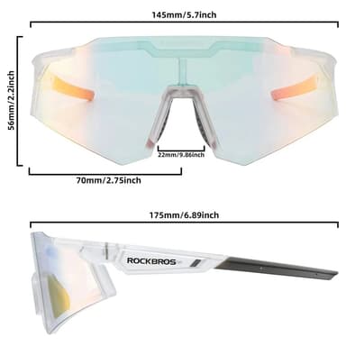 Rockbros photochromic Cykelglasögon UV400 - Vit