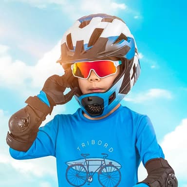Rockbros Polariserade Cykelglasögon För Barn 8-14 År - Grön/Vit