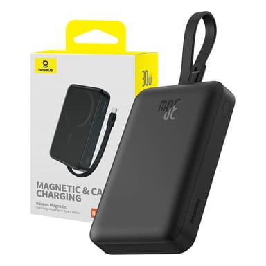 Powerbank Baseus Magnetic Mini 10000mAh, USB-C 30W MagSafe (svart)