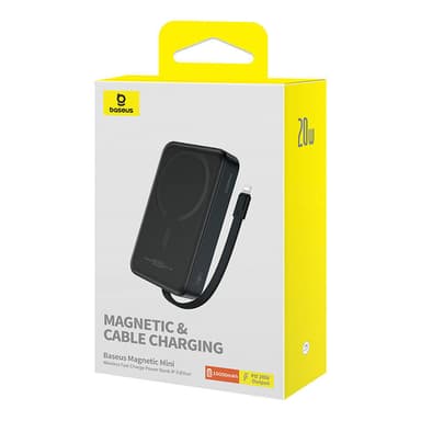 Powerbank Baseus Magnetic Mini 10000mAh, Lightning 20W MagSafe (svart)