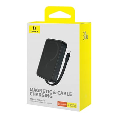 Powerbank Baseus Magnetic Mini 10000mAh, USB-C 30W MagSafe (svart)