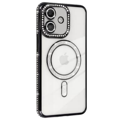 Diamond bling MagSafe skal iPhone 16 - Svart