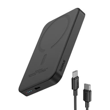 Magnetisk Mini Powerbank Baseus 5000mAh, USB-C 20W (svart)