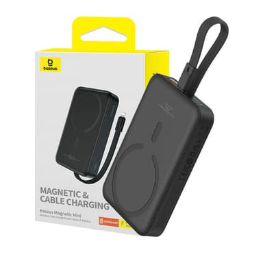 Powerbank Baseus Magnetic Mini 10000mAh, Lightning 20W MagSafe (svart)