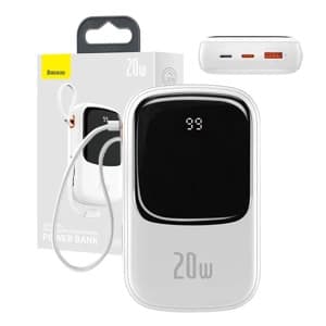 Powerbank Baseus Qpow PRO med Lightning-kabel, USB-C-port och USB 2000