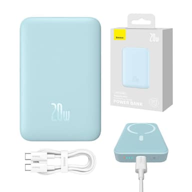 Powerbank Baseus Magnetic Mini 10000mAh, USB-C 20W MagSafe (blå)