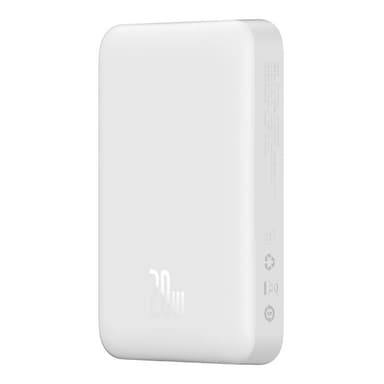 Powerbank Baseus Magnetic, 10000mAh, USB-C 20W, MagSafe (vit)
